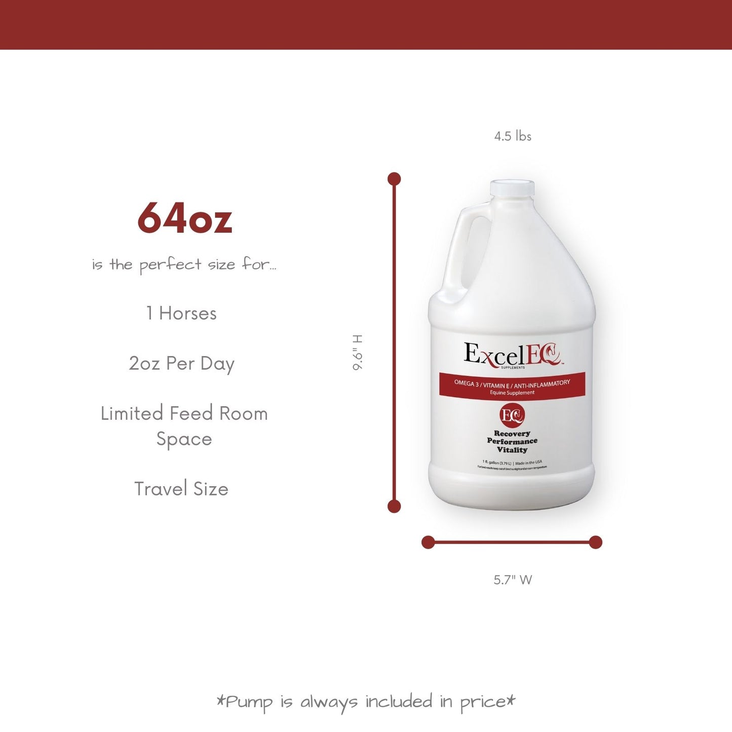 Our ExcelEQ 64oz bottle size