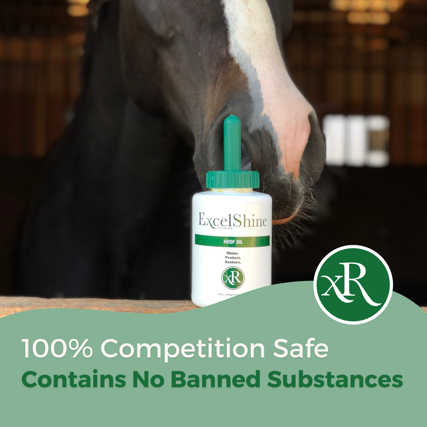 Excel Hoof Oil is 100% Competiton Safe Containing no banned substances