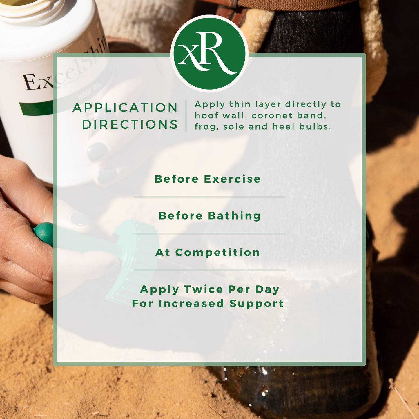 ExcelShine Hoof Oil Application Directions