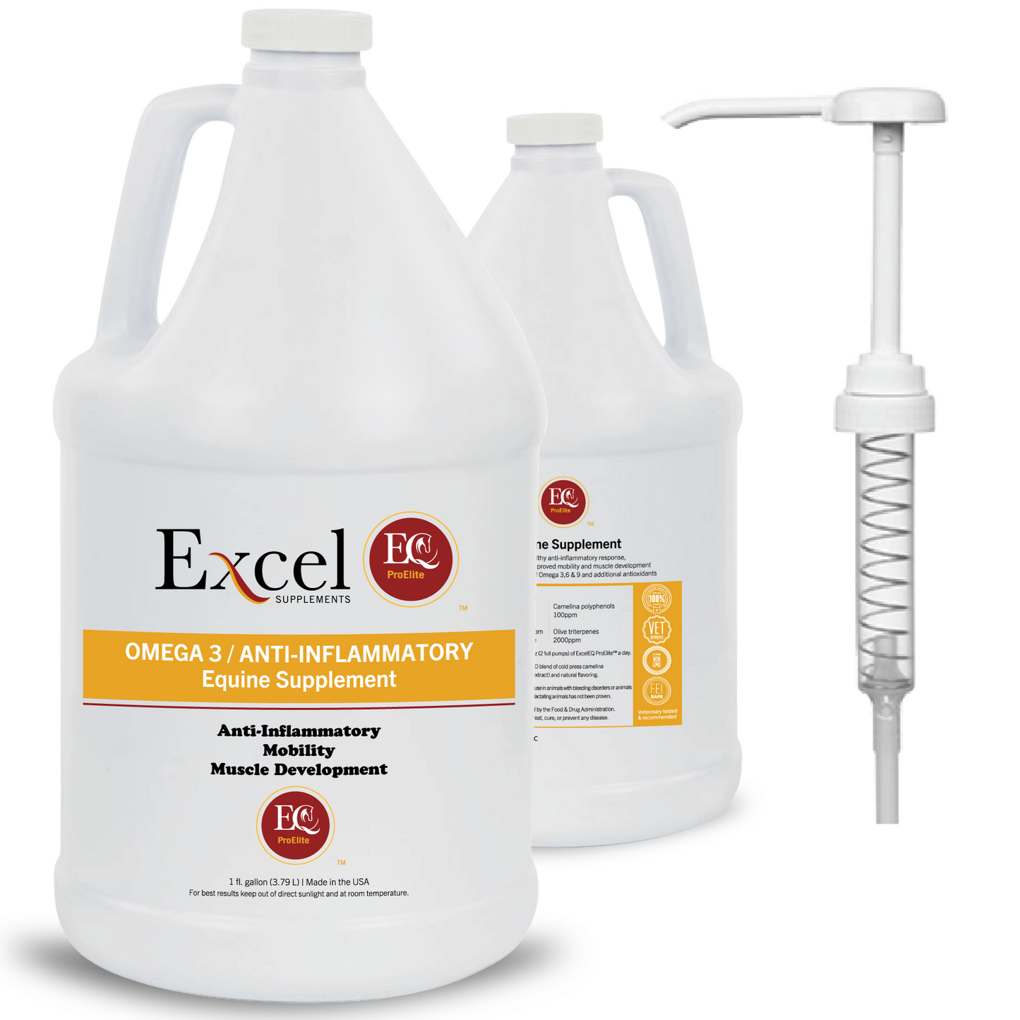 ExcelEQ ProElite Equine Performance Supplement 1 gallon bottle