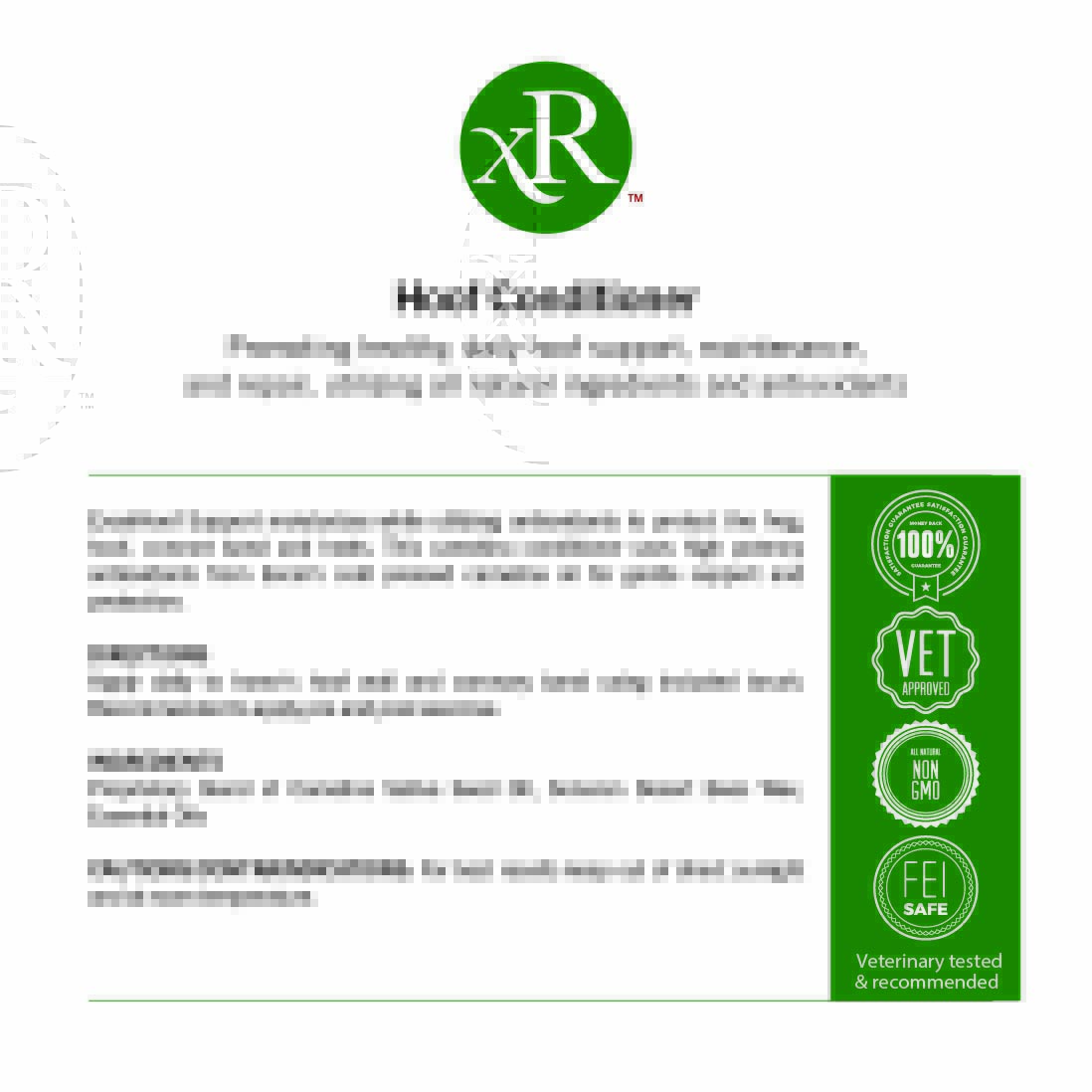 ExcelRescue Natural Equine Hoof Support Label