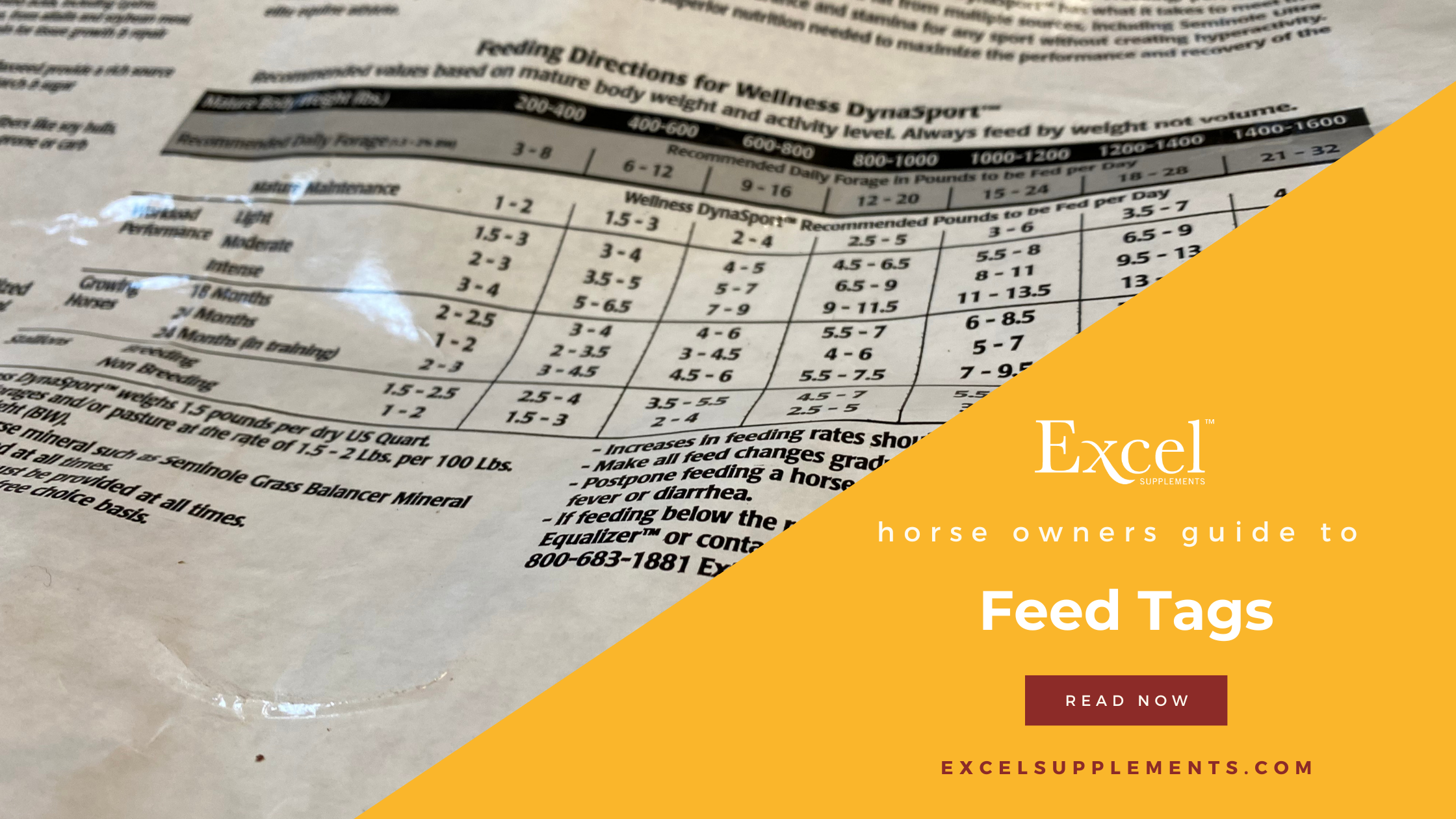 Horse Feed Tag Breakdown: The Guaranteed Analysis | Excel Supplements